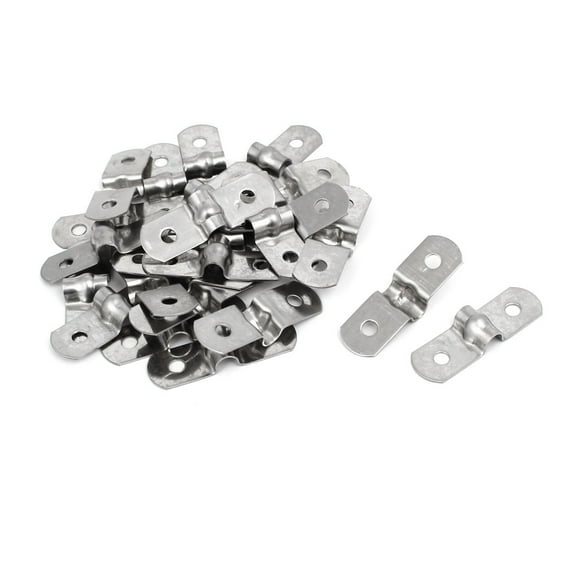 Unique Bargains M5 201 Stainless Steel Two Hole Pipe Straps Tension Tube Clip Clamp 25Pcs