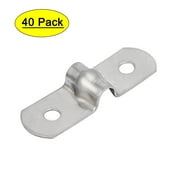 M5 201 Stainless Steel Two Hole Pipe Straps Tension Tube Clip Clamp 40PCS