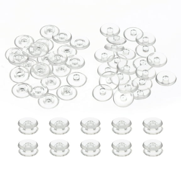 M5*2mm Plastic Binding Post, 24 Sets Plastic Chicago Screws Binding Screw Rivets Post Press-on Buckle for Leather Scrapbook Photo Albums, Transparent