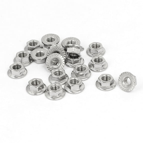 M5 316 Stainless Steel Serrated Hexagon Head Hex Flange Nuts Locknuts 20pcs