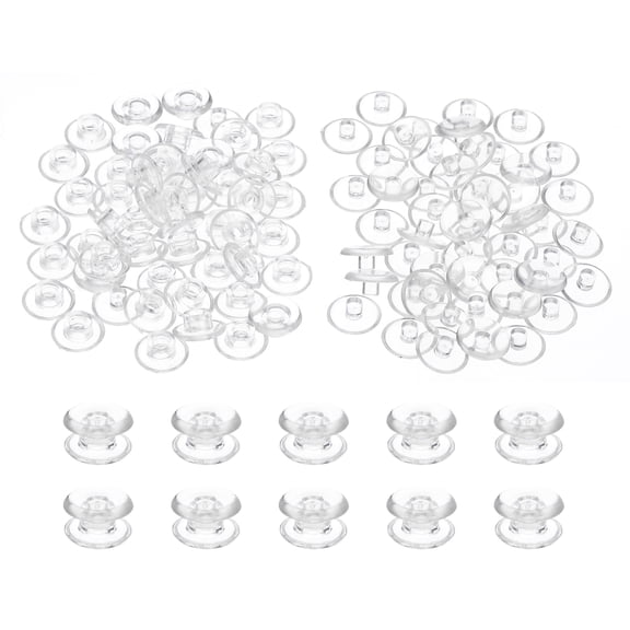 M5*3mm Plastic Binding Post, 50 Sets Plastic Chicago Screws Binding Screw Rivets Post Press-on Buckle for Leather Scrapbook Photo Albums, Transparent