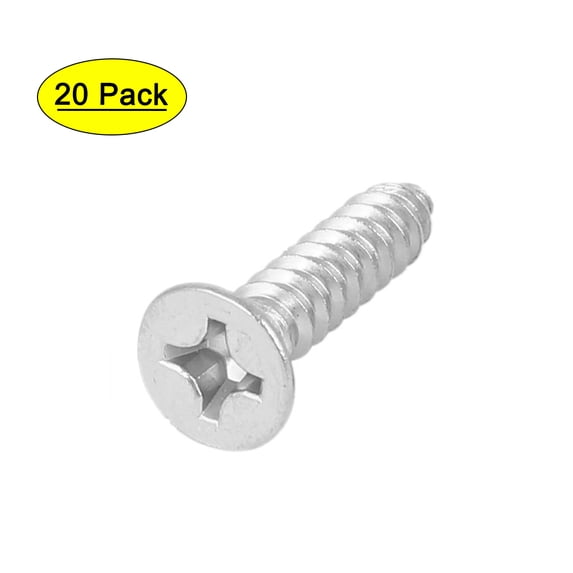 M5.5x25mm 316 Stainless Steel Flat Head Self Tapping Screws Bolts 20pcs