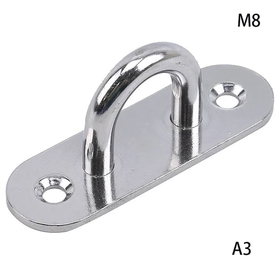 M5/6/8 Hook Hooks Eye Plate Heavy Oblong Duty Steel Stainless Pad Mount Wall U Boat Ceiling Hanger Ring Garage Hammock D Shape