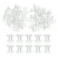 thumbnail image 1 of M5*9mm Plastic Binding Post, 50 Sets Plastic Chicago Screws Binding Screw Rivets Post Press-on Buckle for Leather Scrapbook Photo Albums, Transparent, 1 of 6