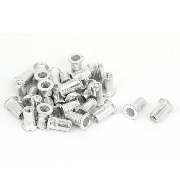 M5 Aluminum Threaded Flat Head Blind Rivet Nuts Insert Nutserts 30 Pcs