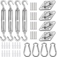 thumbnail image 1 of M5 Awning Attachment Set, 304 Stainless Steel, Heavy Duty Sun Shade Sail Stainless Steel Hardware Kit for Square and Triangle Gardens, Awning Installation Attachment Accessories D, 1 of 5