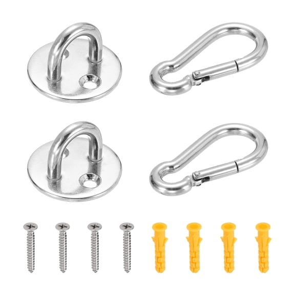 M5 Eyelet Bracket Set Circular Hook Plate and Hook, Silver