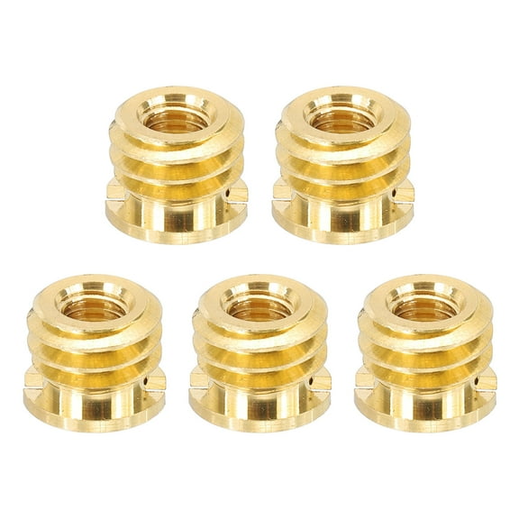 M5 Female to 3/8" Male Convert Screw Adapter, Tripod Thread Adapter Mount, Gold 5 Pcs
