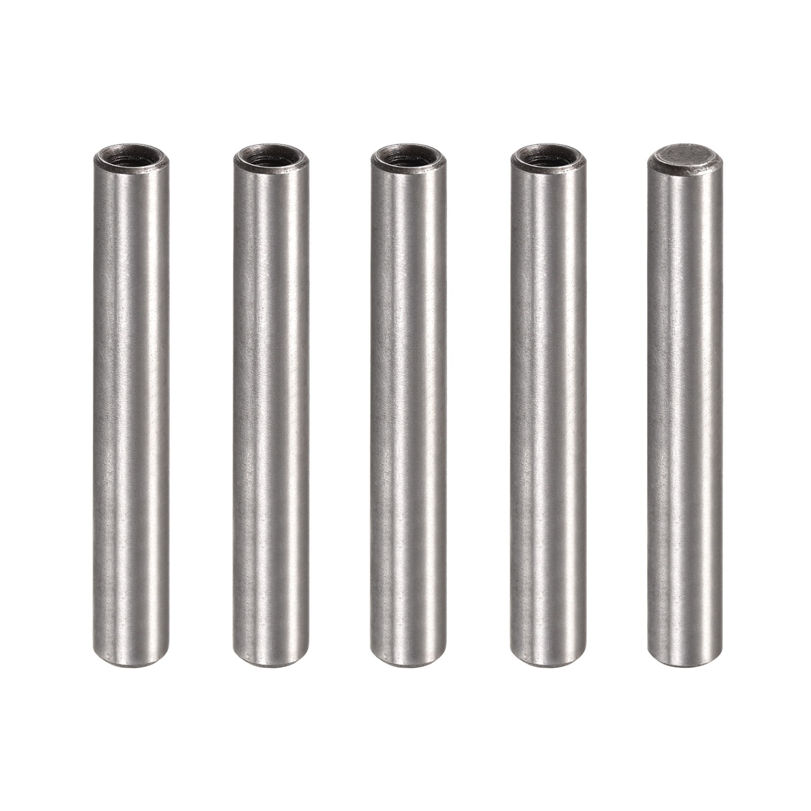 M5 Internal Thread Dowel Pin 5 Pack 8x60mm Chamfering Flat Carbon Steel
