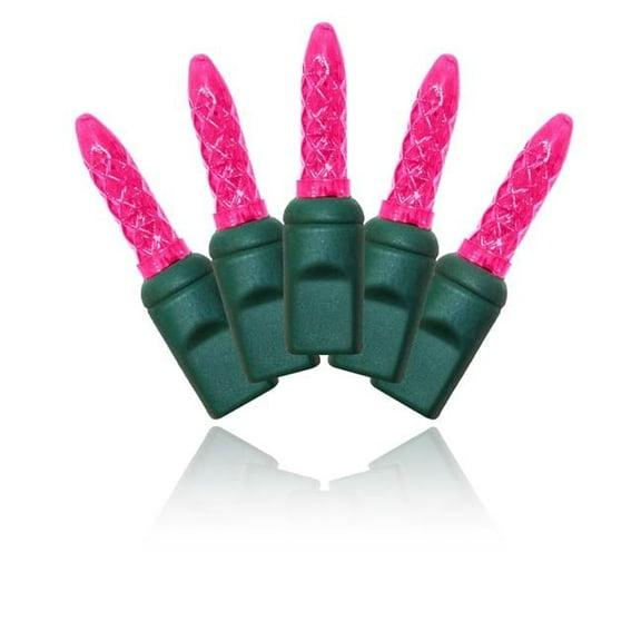 M5 LED Lights with 4 in. Spacing Wire, Green & Burgundy - 70 Count