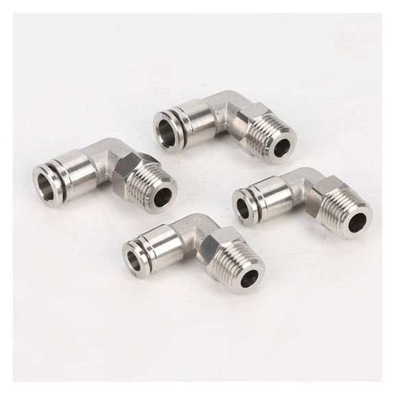 M5 M6 1/8" 1/4" 3/8" 1/2" BSP Male Thread Elbow 304 Stainless Steel One Touch Air Pneumatic Fitting Quick Connector ,Long Lasting