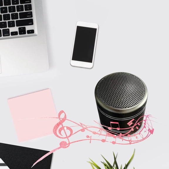 M5 Metal Bluetooth Speaker, Wenini High Volume Mini Speaker Small Steel Cannon, Portable Wireless Outdoor Desktop Speaker with Voice Prompt Call Function, Black