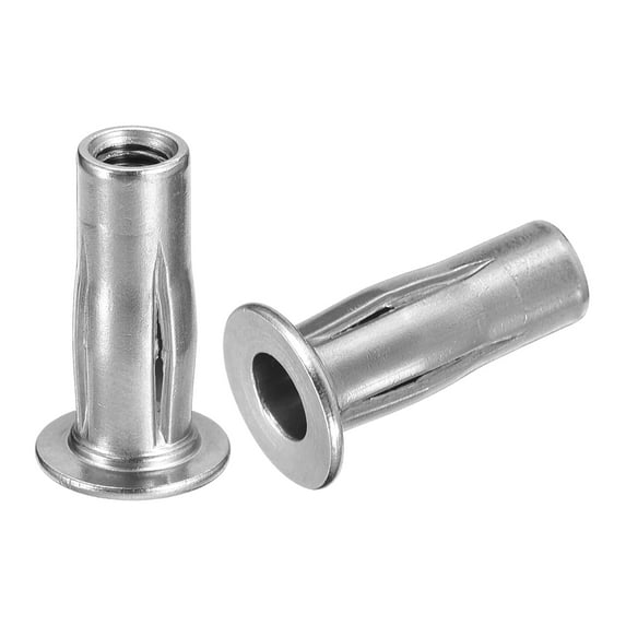 M5 Multi Grip Rivet Nuts, 2pcs Flat Head Threaded Insert Nut 304 Stainless Steel Plus Nuts