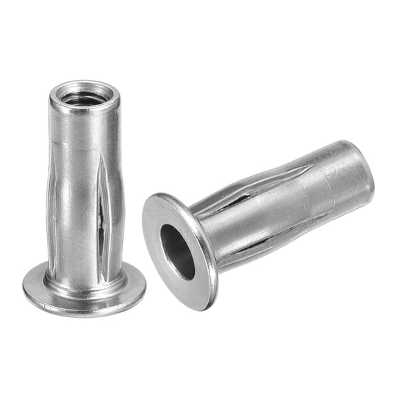 M5 Multi-Grip Rivet Nuts, 6pack Pre-Bulbed Insert Nut 304 Stainless Steel