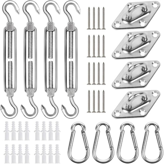 M5 Pad Eye Plate 304 Stainless Steel 45mm Oblong Pad Eye Plate Metal Staple Ring Hook Hardware with 2 Holes for Marine Hardware Staple Hook Loop Hanging Flower Pots & Fencing 10Pcs D