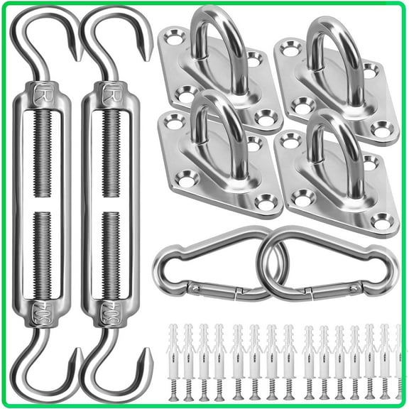 M5 Pad Eye Plate 304 Stainless Steel 45mm Oblong Pad Eye Plate Metal Staple Ring Hook Hardware with 2 Holes for Marine Hardware Staple Hook Loop Hanging Flower Pots & Fencing 10Pcs D