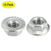 M5 Serrated Flange Hex Lock Nuts 304 Stainless Steel 10 Pcs