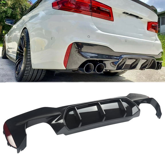 M5 Style Rear Bumper Diffuser Carbon Fiber Pattern For BMW 5 Series G30 G31 M Sport 2017-2021