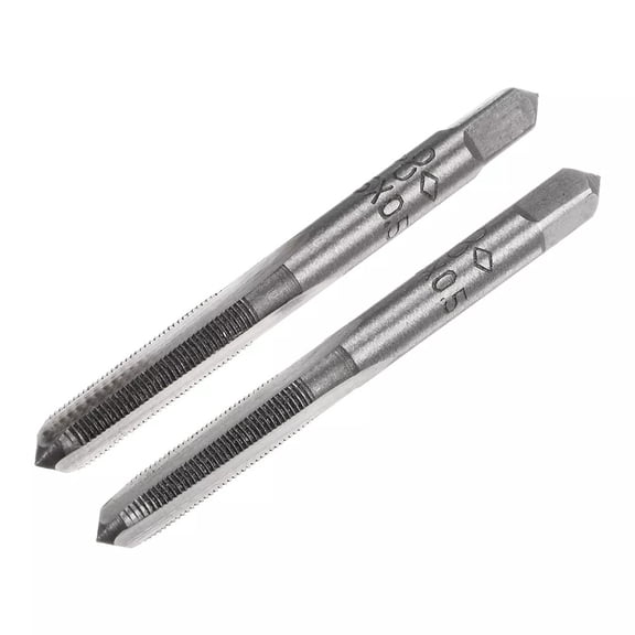 M5 X 0.5 Hand Tap Set Of 2, 9SiCr Alloy Steel Taper And Bottom Taps For Threading Mild Steel, Iron, Copper, Straight Flute Manual Tool With 4Mm Square Shank