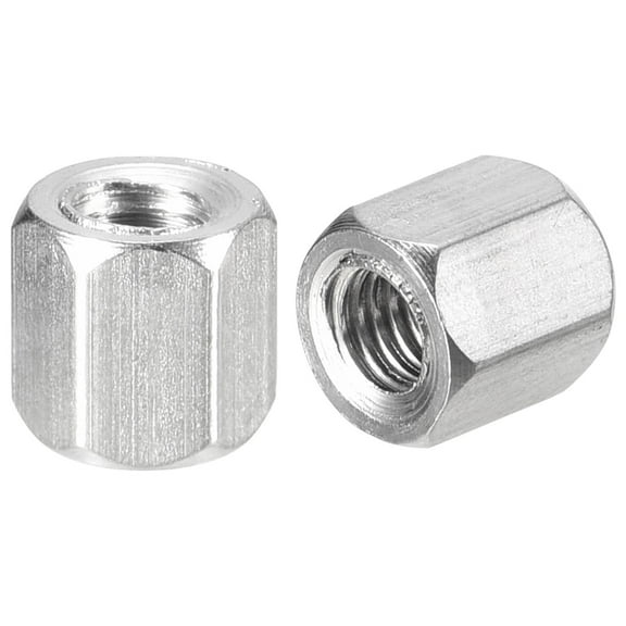 M5 x 0.8-Pitch 8mm Length Coupling Nuts, 8 Pack 304 Stainless Steel Metric Hex Rod Coupling Nuts