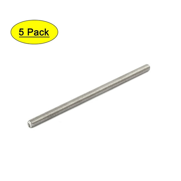 M5 x 100mm 304 Stainless Steel Fully Threaded Rod Bar Studs Fasteners 5Pcs