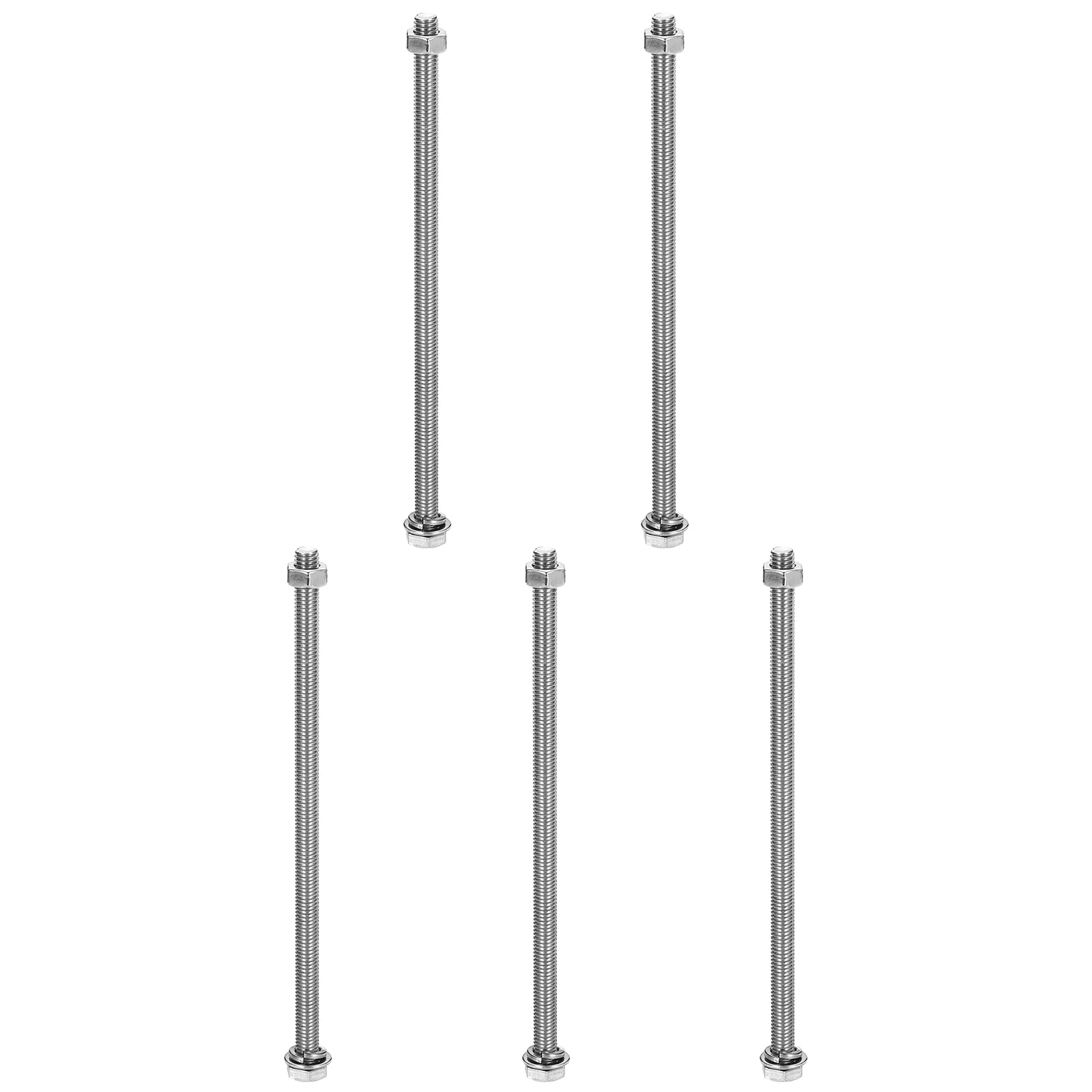 TA-VIGOR 6Pcs M10 X 120mm Hex Head Screws Bolts, Nuts, Flat & Lock