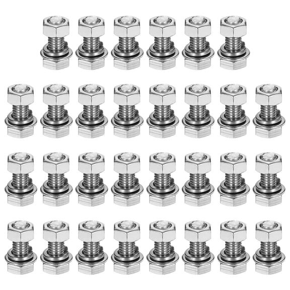 M5 x 12mm 304 Stainless Steel Hex Head Screws Bolts, Nuts, Flat & Lock Washers Assortment Kit, 30 Sets