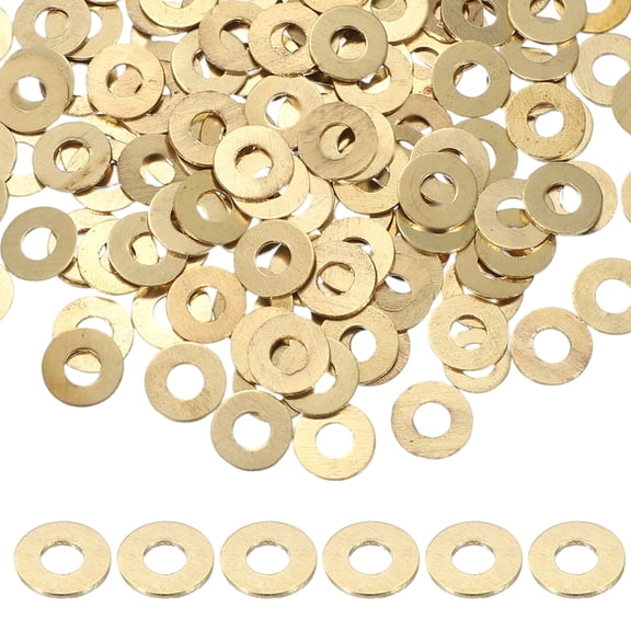 M5 x 12mm Brass Screw Washers Set, 150Pcs Bronze Flat Washers for Screws Bolts Factories Home Outdoor Projects (0.8mm Thick)