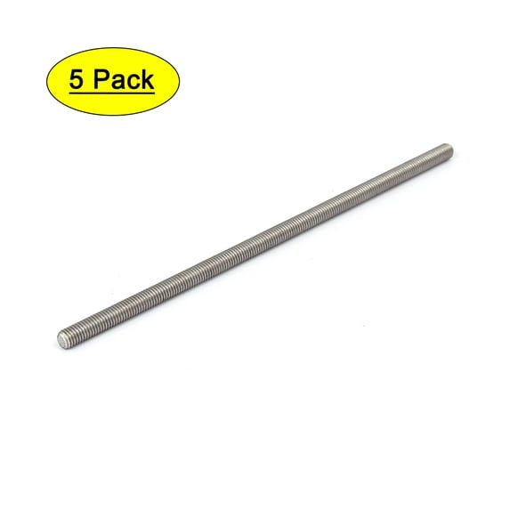 M5 x 140mm 304 Stainless Steel Fully Threaded Rod Bar Studs Hardware 5Pcs