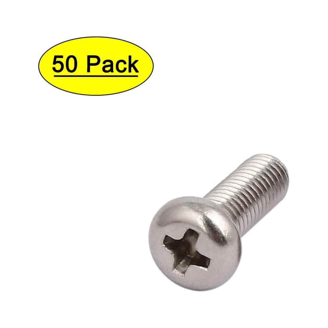 M5 x 15mm 304 Stainless Steel Round Head Machine Screws Bolt 50pcs