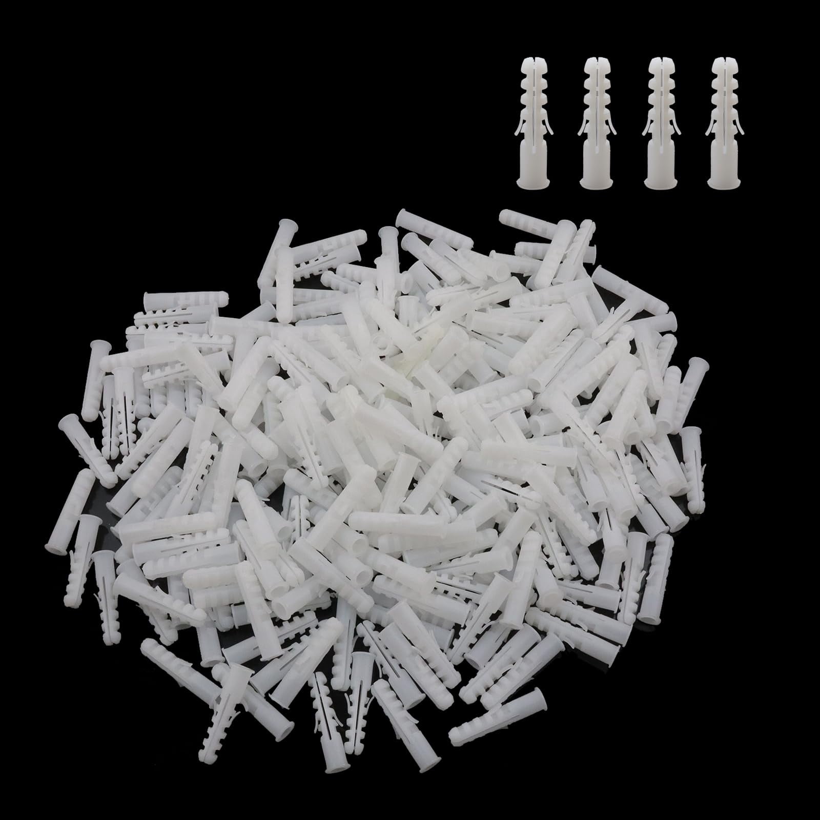 M5 x 25 mm Plastic Drywall Expansion Pipe Drywall Anchors Ribbed Wall Anchors,Pack of 1000