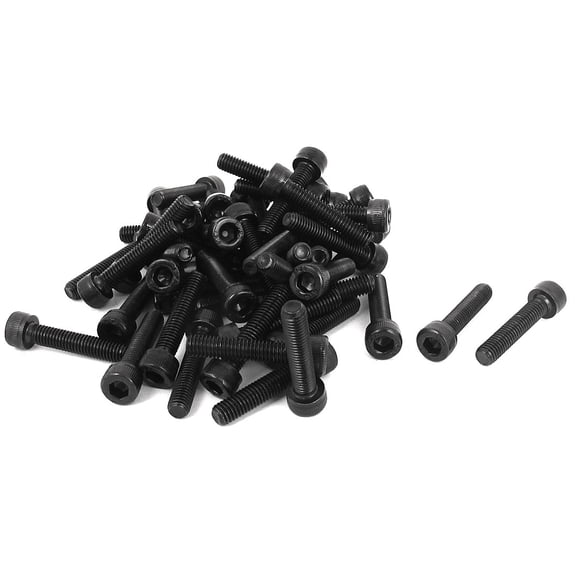 M5 x 25mm 12.9 Alloy Steel Machine Bolt Hex Socket Head Cap Screws Black 100pcs