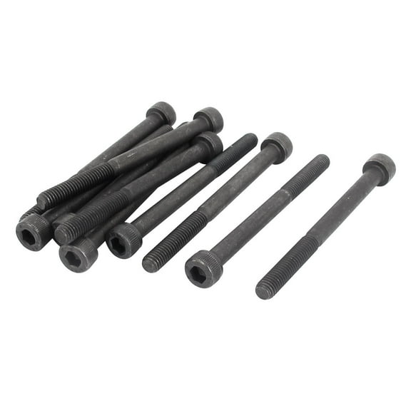 M5 x 60mm 12.9 Alloy Steel Hex Socket Head Cap Screws Bolts Black 10pcs