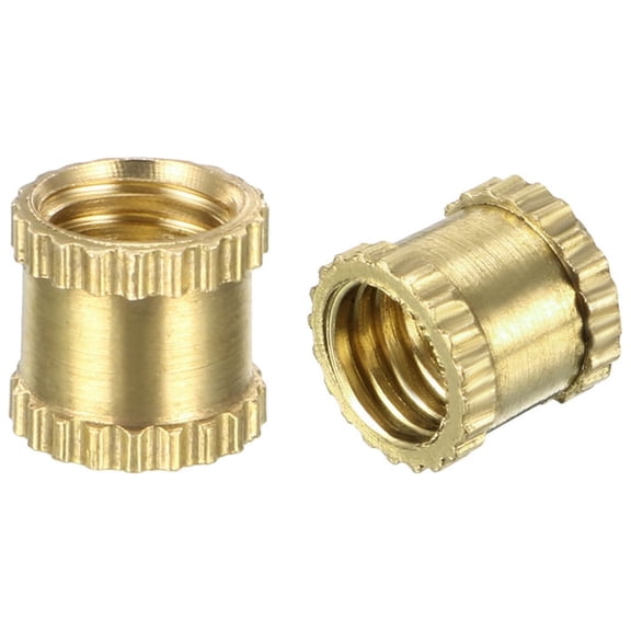 M5 x 6mm(L) x 6.4mm(OD) Brass Knurled Threaded Insert Embedment Nuts 100pcs