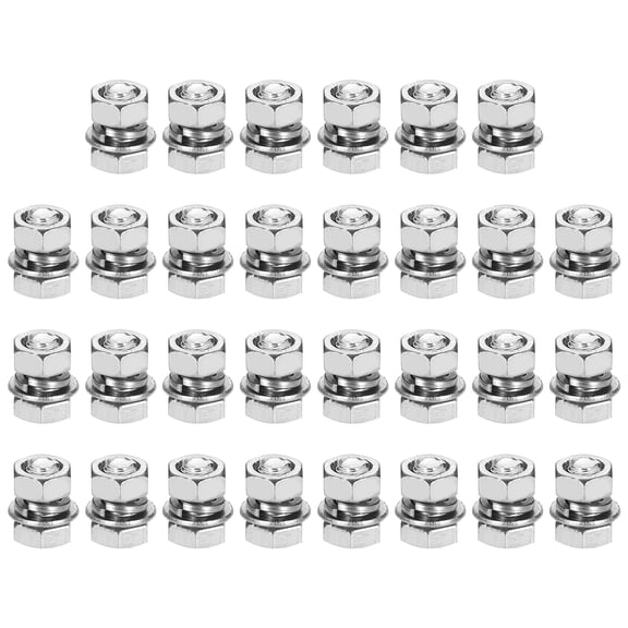 M5 x 8mm 304 Stainless Steel Hex Head Screws Bolts, Nuts, Flat & Lock Washers Assortment Kit, 30 Sets