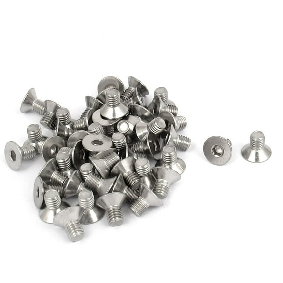 M5 x 8mm 304 Stainless Steel Hex Socket Countersunk Flat Head Screw Bolts 50PCS