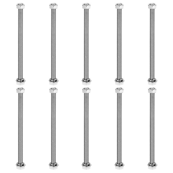 M5 x 90mm 304 Stainless Steel Hex Head Screws Bolts, Nuts, Flat & Lock Washers Assortment Kit, 10 Sets