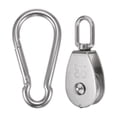 thumbnail image 1 of M50 Single Pulley Block with Spring Snap Hook, 304 Stainless Steel Pulley Wheel Loading 880lbs, 1 of 1