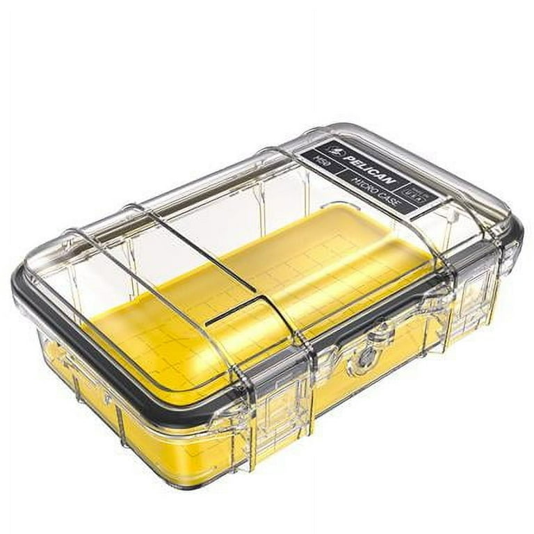 M50 Waterproof Hard Micro Case, Medium, Clear/Yellow
