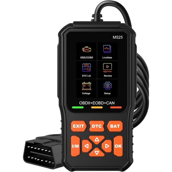 M525 OBD2 Scanner,  OE-Level Code Reader with  Test, Start Test, Live Data, CAN Diagnostic Tool for  Engine Fault Code Scan, Dual-UI for  Mechanics & DIYers
