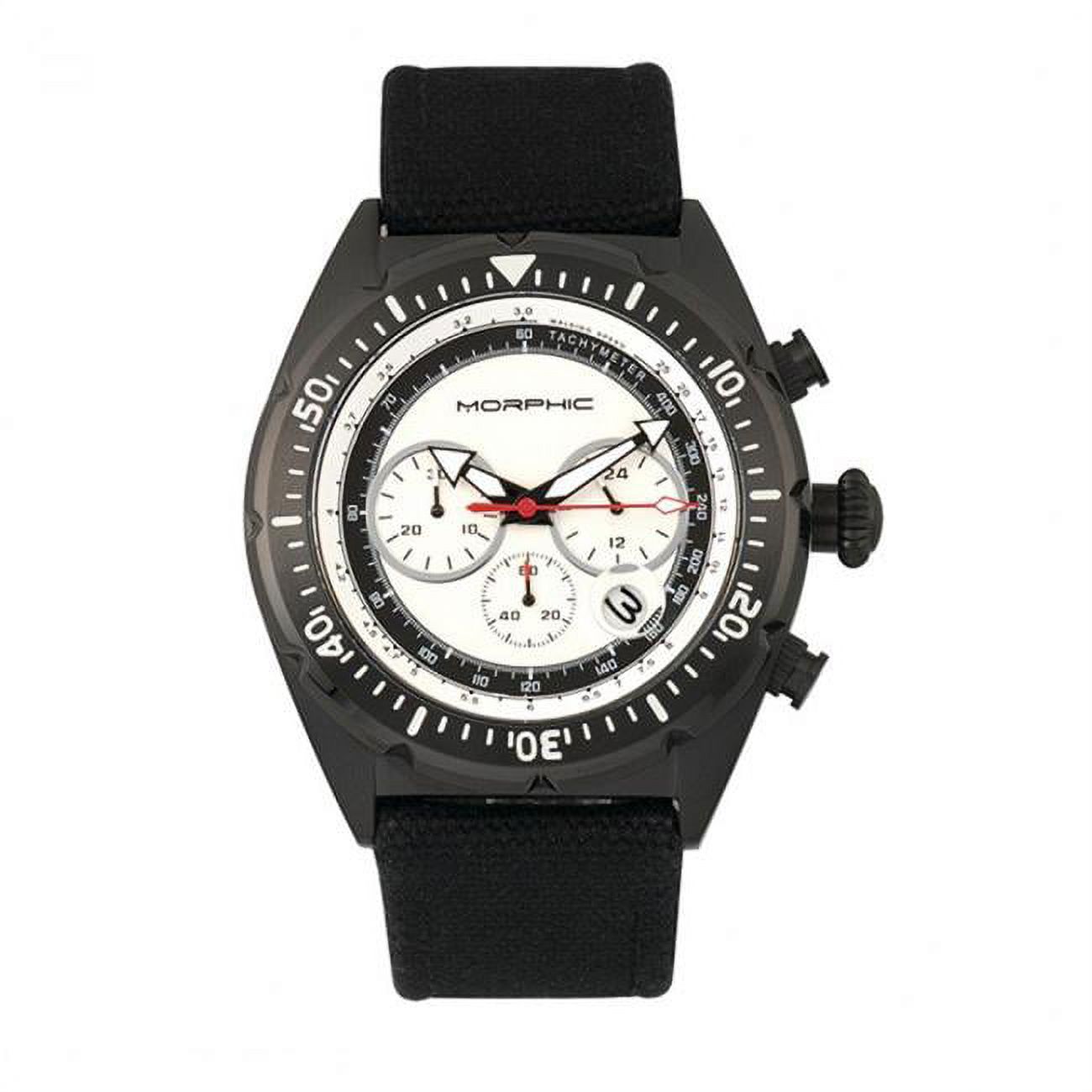M53 Series Chronograph Fiber-Weaved Leather-Band Watch W/Date