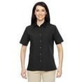 thumbnail image 1 of M545W Harriton Ladies Advantage Snap Closure Short-Sleeve Shirt Black 3XL, 1 of 2