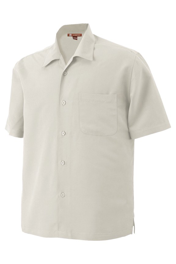 M560 Mens Barbados Textured Camp Shirt - Creme - Small