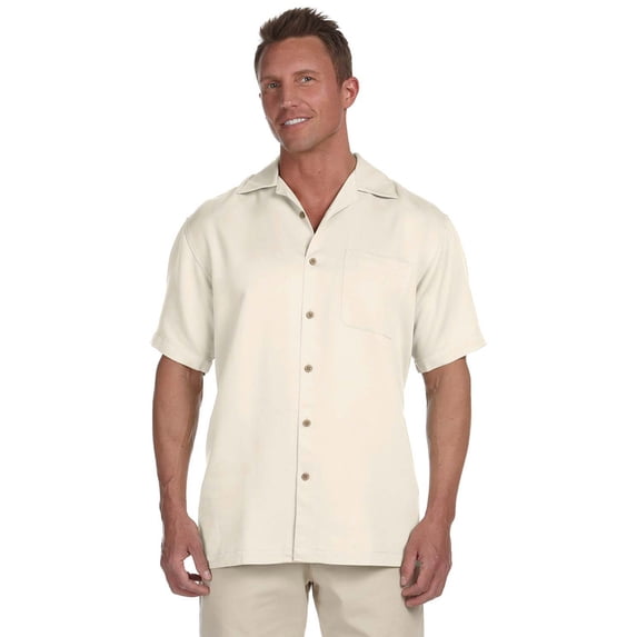 M570 Mens Summer Camp Shirt - Creme - Large