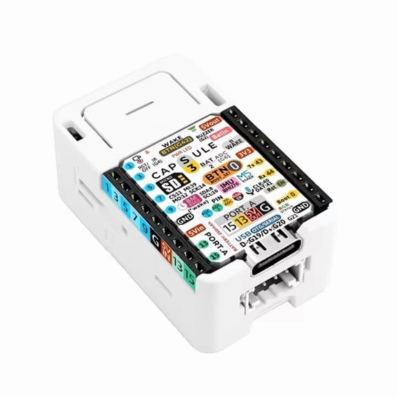 M5Capsule Multi-Function Embedded IoT Development Board W/ M5StampS3 IOT BMI270 IMU Infrared Storage Clock Buzzer,1 x M5Capsule,White & Black