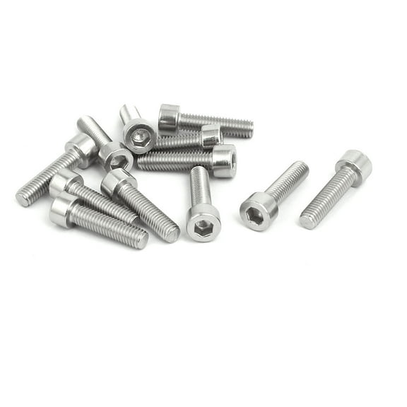 M5X20mm 316 Stainless Steel Fully Thread Hex Socket Cap Screw Bolt 12pcs