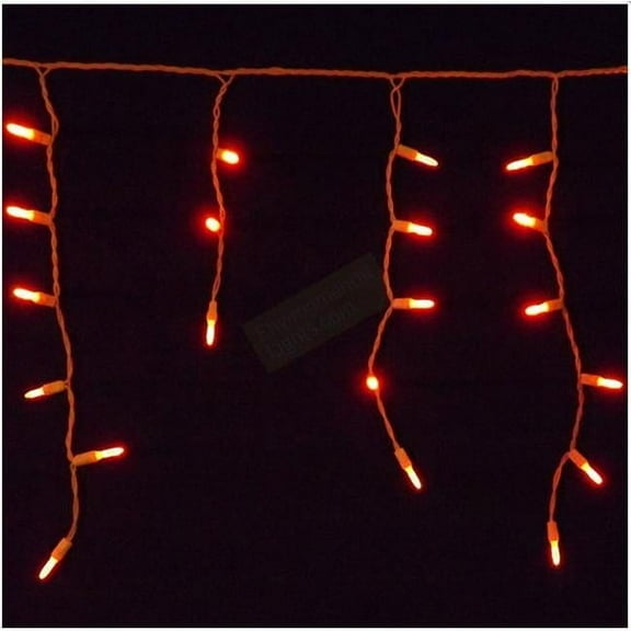 M5mm ICICLE Holiday Creations 70 LED Christmas Light String - Orange