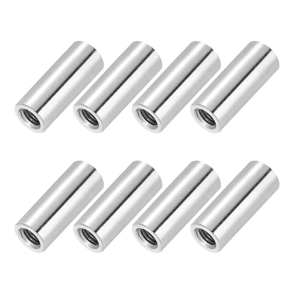 M5x0.8mm 8 Pack 304 Stainless Steel Round Connector Nuts,0.31"OD x 0.79"H