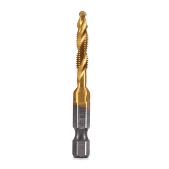 M5x0.8mm Hex Shank Titanium Plated HSS Screw Thread Metric Tap Drill Bits Screw Machine Compound Tap Open Chamfer Tool