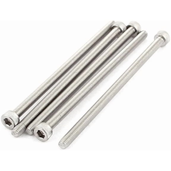 M5x100mm Thread 304 Stainless Steel Hex Socket Head Cap Screw Bolt DIN912 5pcs